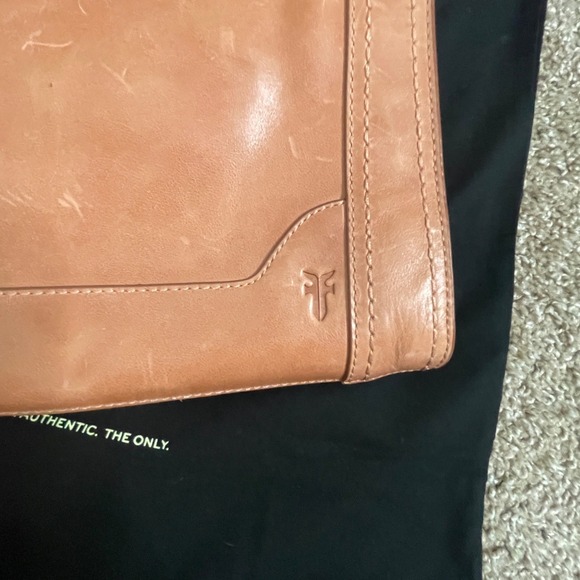 Frye Melissa Leather Crossbody Bag Cognac Tan  Shoulder Purse with Dust Bag - Picture 3 of 8